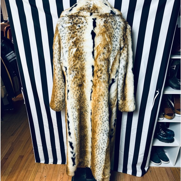 Pamela McCoy Full Length Bobcat Lynx Faux Fur Coat - Picture 4 of 8